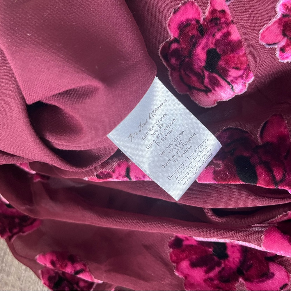 for Love & Lemons Silk-Blend Sophie Velvet Floral Skirt Pansy - Small - Picture 12 of 16